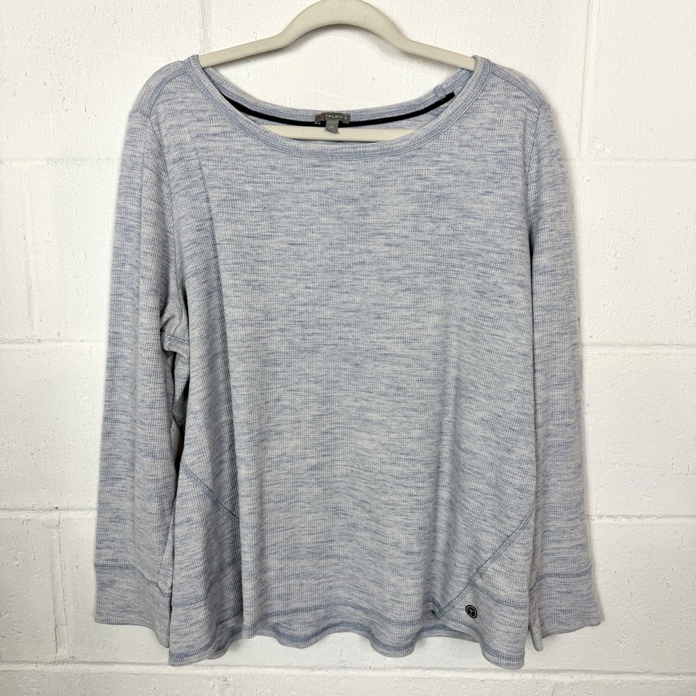 T by Talbots Thermal Top Blue Long Sleeve Casual Weekend Cozy Athleisure 2X
